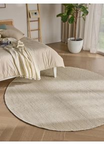 benuta pure Villamatto Lars Kerma &oslash; 100 cm py&ouml;re&auml; Kerma Yksiv&auml;rinen,Raitoja