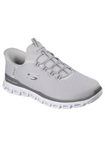 Slip-On Sneaker Skechers "GLIDE-STEP", Herren, Gr. 41, grau (hellgrau), Mesh, Schuhe Slip-On Sneaker, Schlupfschuh, Freizeitschuh, Trainingsschuh mit praktischem Gummizug