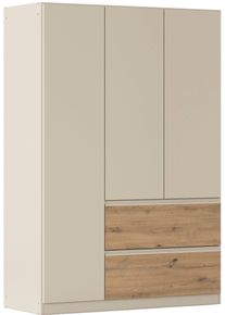 Dreht&uuml;renschrank Rauch "Kleiderschrank Schrank Garderobe COSTA in den Breiten 91/136/181 cm", beige (champagner), eiche artisan, eingriffe beige (champagner), B:136cm H:197cm T:54cm, Holzwerkstoff, Schr&auml;nke, Dreht&uuml;renschrank, viel Platz, grifflose Front und Push-to-Open Funktion MADE IN GERMANY