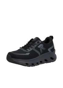 Slip-On Sneaker RIEKER SPORT, Herren, Gr. 46, schwarz, Textil, Schuhe Slip-On Sneaker, Sportschuh, Freizeitsneaker, Halbschuh zum Schlupfen