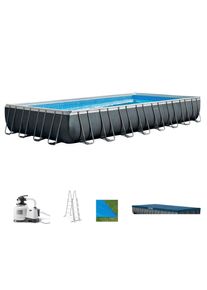 Framepool Intex "Ultra XTR Frame", grau (grau, blau), B:488cm H:132cm L:975cm, Schwimmbecken, Framepool, BxLxH: 488x975x132 cm