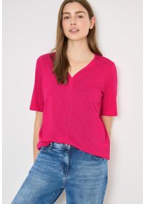 V-Shirt Cecil, Damen, Gr. M (40), beetroot pink, Jersey, Obermaterial: 50% Baumwolle, 50% Modal, unifarben, normal h&uuml;ftbedeckend, V-Ausschnitt, Shirts V-Shirt, Sommershirt im Tunika-Look