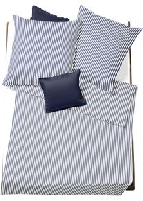 Bettw&auml;sche Fleuresse "Rio", blau (marine), B/L: 155cm x 220cm, 1 Stk., 1 Stk., Seersucker, B/L: 80cm x 80cm, 2 Stk., Seersucker, Obermaterial: 100% Baumwolle, Bettw&auml;sche, Bettw&auml;sche, Feine buntgewebte Seersucker-Bettw&auml;sche mit Rei&szlig;verschluss