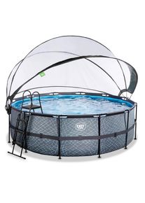 EXIT Toys , Grau , Kunststoff , Steinoptik , 320 cm , T&Uuml;V-gepr&uuml;ft, CE , Pools & Wasserspa&szlig;, Pools, Aufstellpools