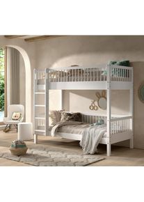 Vipack , Wei&szlig; , Holz , Buche,Buche , massiv,massiv , seitenverkehrt montierbar , 90x200 cm , Kinder- & Jugendzimmer, Kinderbetten, Hoch- & Stockbetten, Stockbetten