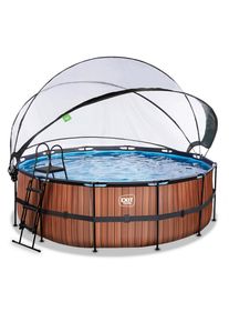 EXIT Toys , Braun , Kunststoff , Holzoptik , 122 cm , T&Uuml;V-gepr&uuml;ft, CE , Pools & Wasserspa&szlig;, Pools, Aufstellpools