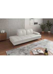 Sit & More Sit & More , Wei&szlig; , Leder , Echtleder , Nappaleder , 231x90x122 cm , Goldenes M, Made in Europe, DGM-Klimapakt , R&uuml;cken echt, Armteil rechts , Wohnzimmer, Sofas & Couches, Relaxliegen & R&eacute;cami&egrave;ren