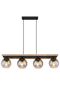 Globo , Schwarz, Dunkelbraun , Holz, Metall, Glas , Eiche , 85 cm , Beleuchtung, Innenleuchten, H&auml;ngeleuchten