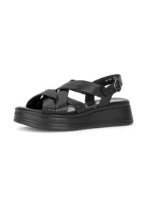 Keilsandalette Gabor "Rhodos", Damen, Gr. 35, schwarz, Glattleder, unifarben, Schuhe Keilsandalette, Riemchensandale, Sommerschuh in Bequemweite G (= weit)