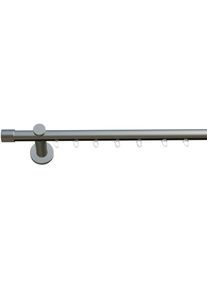 Gardinenstange Indeko "Consul", silber, L:100cm &Oslash;:16mm, Aluminium, Gardinenstangen, Gardinenstange, Innenlauf Komplett-Set inkl. Gleitern und Montagematerial