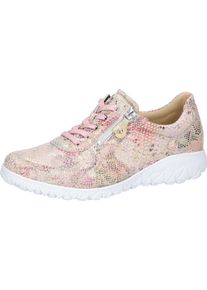 Waldl&auml;ufer Schn&uuml;rschuh WALDL&Auml;UFER "HAVY", Damen, Gr. 4,5 (37,5), ros&eacute; multicolor, Textil, Veloursleder, Reptilienpr&auml;gung, Schuhe Schn&uuml;rschuh, Sneaker, Halbschuh, Freizeitschuh in Komfortweite H (= sehr weit)