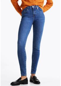 Skinny-fit-Jeans Tommy Hilfiger "HERITAGE COMO SKINNY RW", Damen, Gr. 32, L&auml;nge 32, blau (nos mid blau), Denim/Jeans, Obermaterial: 95% Baumwolle, 4% Elastomultiester, 1% Elasthan, unifarben, figurbetont lang, Jeans Skinny-fit-Jeans, mit Tommy Hilfiger Logo-Badge, 5-Pocket-Stil