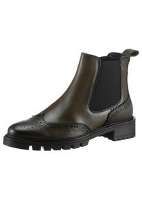 Chelseaboots Ara "TULSA", Damen, Gr. 8,5 (42,5), gr&uuml;n (khaki), Elastischer Einsatz, Glattleder, Lyralochung, Schuhe Chelseaboots, Stiefelette, Schlupfboots mit Lyralochung, G-Weite (weit)