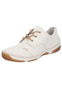 Sneaker Rieker, Damen, Gr. 39, wei&szlig; (beige), Lederimitat, Schuhe Sneaker, Schn&uuml;rschuh, Halbschuh, Casual-Schn&uuml;rer mit softer Innensohle