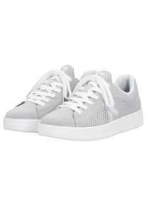 Slip-On Sneaker RIEKER "Swing2GO", Herren, Gr. 41, Textil, hellgrau, Schuhe Slip-On Sneaker, Schlupfschuh, Freizeitsneaker mit aufgesetzter Schn&uuml;rung