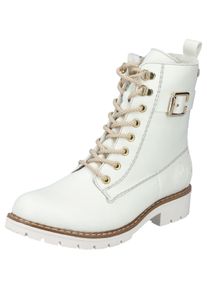 Winterstiefelette Rieker, Damen, Gr. 36, wei&szlig;, Lederimitat, unifarben, Schuhe Winterstiefelette, mit Rei&szlig;verschluss und wasserabweisender RiekerTEX-Membran