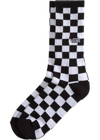 Socken Vans "CHECKERBOARD CREW", Damen, Gr. L (42,5/47), schwarz, wei&szlig;, Obermaterial: 80% Baumwolle, 16% Polyester, 2% Elasthan, 2% Nylon, Socken Socken