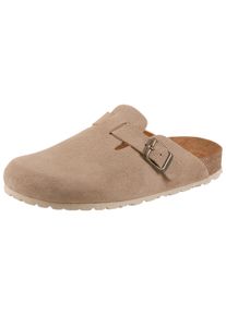 Clog Salamander, Damen, Gr. 40, beige, Veloursleder, Basic, Schuhe Clog, Hausschuh, Homeslipper, Schlupfschuh, Flats mit Fu&szlig;bett