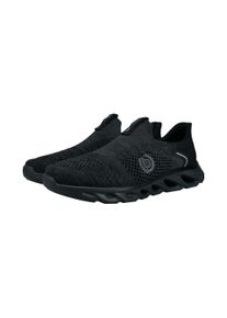 Slip-On Sneaker Bugatti, Herren, Gr. 46, Textil, schwarz, Schuhe Slip-On Sneaker, Schlupfschuh, Freizeitsneaker, Running-Sneaker, leichte Laufsohle