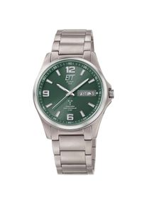 ETT, Herren, Funkuhr &raquo;Everest&laquo; Armbanduhr, Herrenuhr, Datum, Solar, Titan, titanfarben-gr&uuml;n, Zeitlose Herrenarmbanduhr