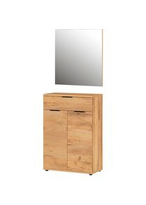 Germania, Garderoben-Set &raquo;GW-Fremont&laquo; Set, 2 Stk. tlg., Navarra-Eiche-Nb., Schuhschrank und Spiegel