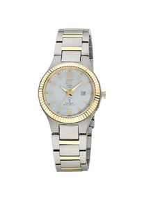ETT, Damen, Funkuhr &raquo;Everest Lady&laquo; Armbanduhr, Solar, Damenuhr, analog, automatischer Kalender, Tag, silberfarben, goldfarben-grau, Elegante 