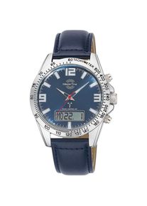 MASTER TIME, Herren, Funkchronograph &raquo;Sporty&laquo; Armbanduhr, Quarzuhr, Herrenuhr, automatischer Kalender, dunkelblau-blau, Edler Funkchronograph f&uuml;r 