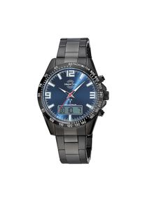 MASTER TIME, Herren, Funkchronograph &raquo;Sporty&laquo; Quarzuhr, Armbanduhr, Herrenuhr, Edelstahlarmband, analog, digital, schwarz-blau, Topaktueller 
