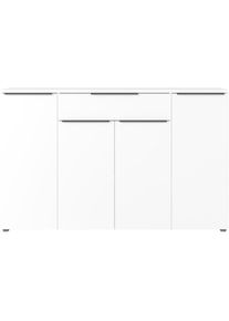 Germania, Sideboard &raquo;Mailand&laquo; Sideboard mit einer Schublade und 4 T&uuml;ren, in graphit & wei&szlig; verf&uuml;gbar, Wei&szlig;, Holzwerkstoff,