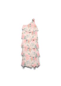 V&eacute;ro Moda Vero Moda, Damen, Maxikleid &raquo;VMFELICIA OS RUFFLE ANKLE DRESS EXP&laquo; Kunstfaser, one shoulder Tr&auml;ger, Peony AOP:FLOWER AOP, S - N-Gr, Kn&ouml;chellanges Kleid