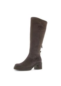 Gabor, Damen, Winterstiefel , Blockabsatz, Langschaftstiefel in Bequemweite G (= weit), braun dunkel, 38, Stiefel mit zus&auml;tzliche Rei&szlig;verschluss an 