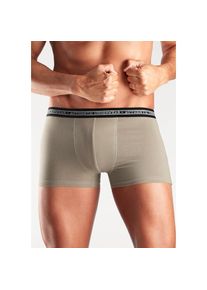 AUTHENTIC UNDERWEAR, Herren, Boxer &raquo;Boxershorts f&uuml;r Herren&laquo; Packung, 4 Stk., schwarzer Webbund mit Logoschriftzug, beige, olivgr&uuml;n, grau, braun, 4 (S)