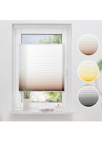 K-home, Plissee &raquo;Farbverlauf Sunrise&laquo; Lichtschutz ohne Bohren verspannt, brown + white, Obermaterial: 100% Polyester, 130 cm