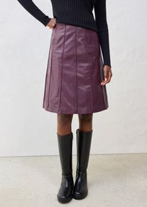 bonprix Ausgestellter Lederrock aus Lammnappa, braun, Gr.38, Trendiger Ausgestellter Lederrock aus Lammnappa, verziert mit Biesen, aus Nappaleder