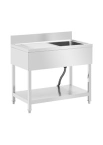 Mosogat&oacute; asztal - 1 t&aacute;l - rozsdamentes ac&eacute;l - 100 x 60 cm - ROYAL CATERING RCGS-1B100D6