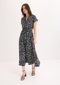 Abito chemisier in viscosa fluida, Nero, Taglia 46, bonprix