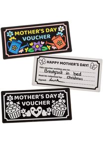 Mother's Day Colour-in Fuzzy Art Gift Vouchers (Pack of 10)