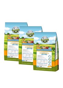 Aliment Sec Press&eacute; &agrave; Froid pour Chiots & Jeunes Chiens au Poulet, Sans C&eacute;r&eacute;ales &ndash; Wiesen-Schmaus Junior de Bellfor Alimentation pour Chiens &ndash; 3 &times; 4 kg