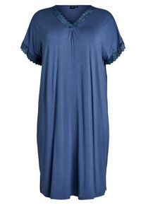 ZIZZI Damer Natskjorte 'Mhali' marin St&oslash;rrelse 11XL/12XL
