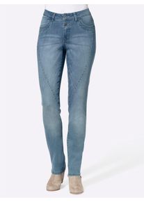 Dames Jeans met siernaden voor in blue-bleached ,maat 36, WITT, 81% Katoen, 17% Polyester, 2% Elastan