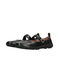 Ballerina Salamander, Damen, Gr. 39, schwarz, Glattleder, Basic, Schuhe Ballerina, Halbschuh mit Klettverschluss mit aufgesetztem Riemchen