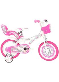Kinderfahrrad DINO BIKES "Hello Kitty 14" Kinderfahrrad 3-6 Jahre" Gr. 25, pink (wei&szlig;), Fahrr&auml;der, Kinder, 14 Zoll (35,56cm) hinten: 14 Zoll (35,56cm), Kinderfahrrad