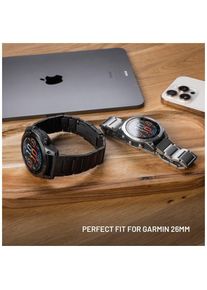 Fixed Titan Clock Block Garmin Quickfit 26mm Smart Clock, schwarz (26 mm, Stainless Steel, Titanium), Uhrenarmband, Schwarz