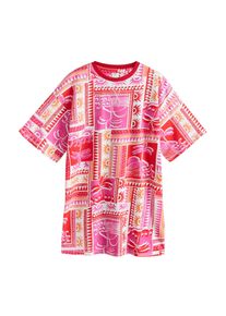 next Damer Natskjorte lyseorange / pink / r&oslash;d / hvid St&oslash;rrelse L