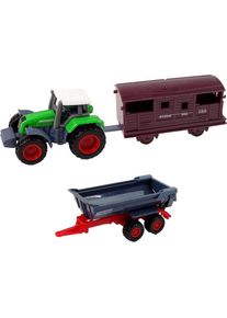 Lean Toys Set Landwirtschaftsfahrzeuge Traktor 12-teilig aus Metall