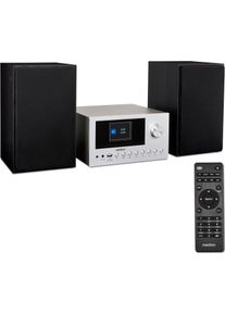 Medion LIFE P85003 (Bluetooth, WLAN, CD Player, 1x 30 W), Stereoanlage, Schwarz, Silber