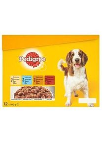 Pedigree Adult kura & jahňa & hydina & hov&auml;dzie v žel&eacute; 12 x 100 g