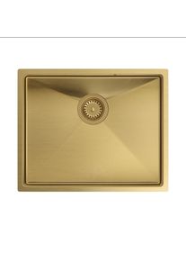 Q Company, Sp&uuml;lbecken, ANTHONY SteelQ kriauklė PVD aukso kriauklė su 1 kameros sifonu b/o pakabinta (Unterbausp&uuml;le, 54 cm)