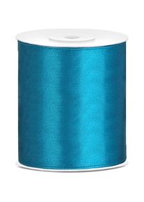 partydeco, Geschenkverpackung, Satin Ribbon, turquoise, 100mm/25m (1 pkt / 1 pc.) (1x)