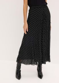 bonprix Femei Fustă din șifon cu aspect crash, negru, 42